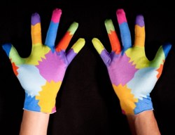 Multi-colored gloves designed for gesture-based computing